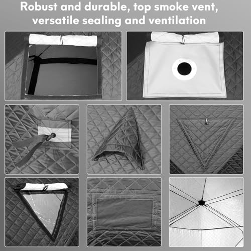 Tente de sauna d'extérieur portable pour 4 personnes avec piquets et cordes
