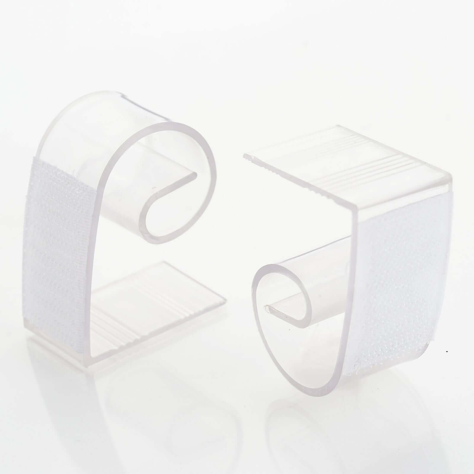 TABLECLOTHSFACTORY 12 PCS Adjustable Clear Plastic Large Table Skirt Clips for Kitchen Dining Catering Wedding Party Decorations - 1.2