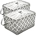 Sorbus Storage Basket Bin Set, Collapsible Rectangular Fabric Storage Organizer Basket with Drawstring Closure & Carry Handles for Laundry, Toys, Clothes, and more, 2-Pack (Gray Pattern)
