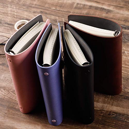 Jialiny A6 Pu Leather Notebook Small Binder Refillable Journal -6 Ring Binder For Filler Paper Notebook, Loose Leaf Personal Planner Organizer Binder Soft Cover 7.48X4.72(Brown) #TOP7