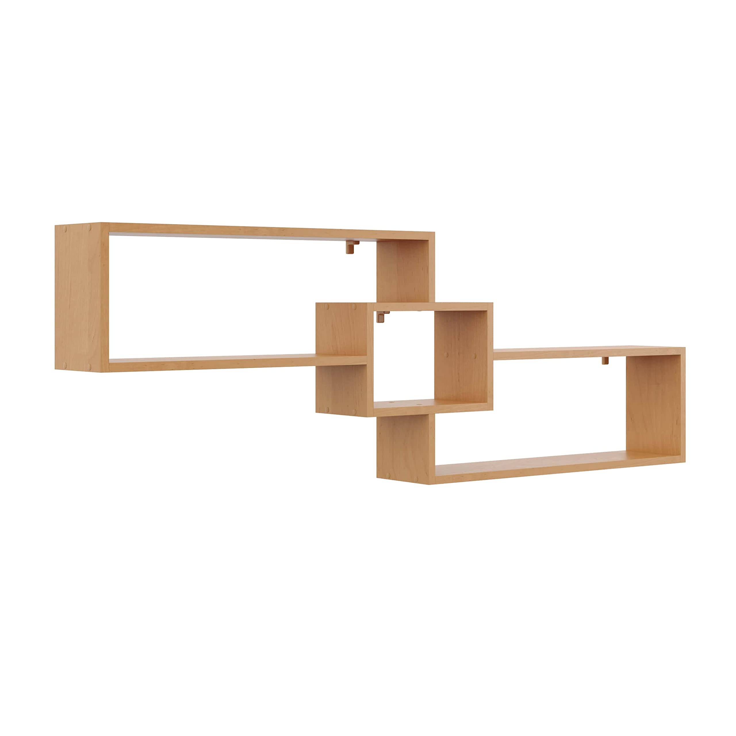 Scandian Sle - Estantería flotante con 3 niveles, 158 x 53 x 18 cm, moderna para montaje en pared, para salón, cocina, oficina, dormitorio, baño, madera de roble