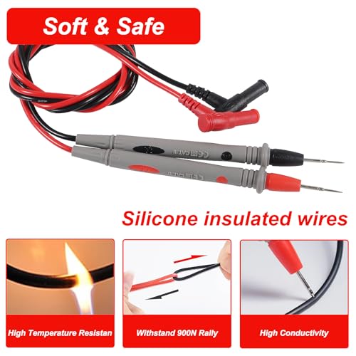 Image of Electrical Multimeter Test Leads Set, Professional Test Leads Set with Alligator Clips, Test Hook, Test Probes Lead kitfor Digital Electrical Testing