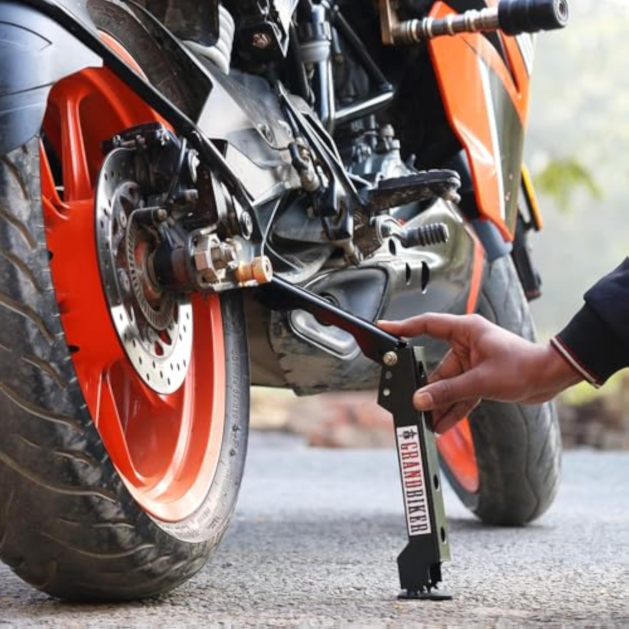 Moto Jack for Bike Chain Maintenance, Portable & Adjustable