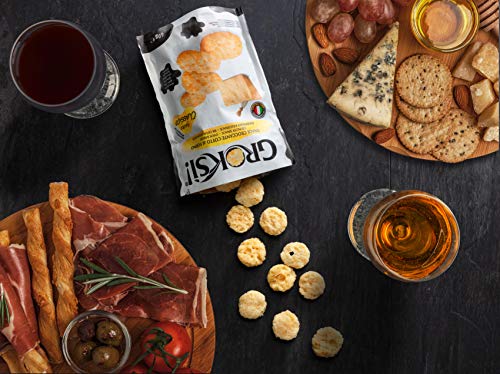 GROKSi! Classico 1x 60g laktosefrei glutenfrei ohne Kohlenhydrate Snack aus Italien Käse Parmesan Cracker Protein, Grana Padano, 60 g