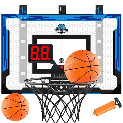 24" x 16" Indoor Basketball Hoop with Scoreboard & 2 Balls
