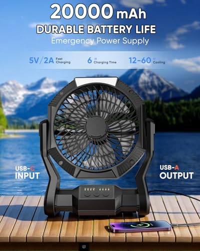 Portable Camping Fan Rechargeable LED