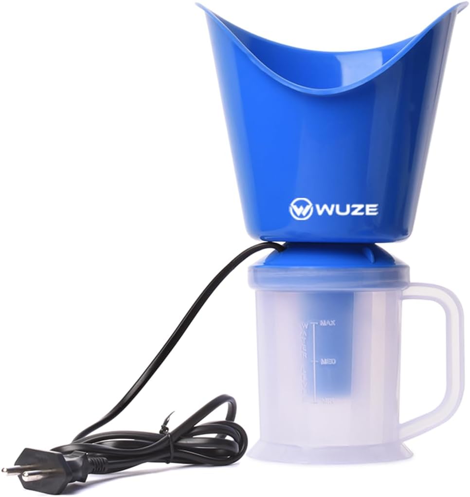 Wuze 3 in 1 Steamer For Cold And Cough,Vaporizer Steamer For Face Steam,Steam Inhaler & Vaporizer Machine,Uv Steam Sterilization (Use Only Ro/Filter Water)-Blue