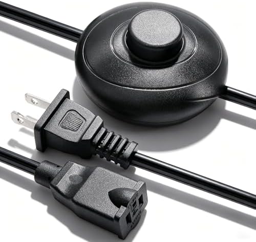 Twidec/On Off Foot Pedal Switch 6FT/1.8m Extension Cord with Polarized Plug