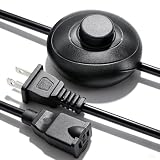 Twidec/Foot Switch Floor Black Foot Pedal Push Switch Round Inline Lamp Light On-Off Control Foot Switch 3A 125VAC with 6FT 18AWG 2-Prong Polarized Extension Cord for Christmas Tree Light