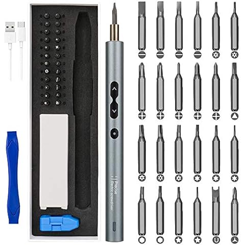 Nasjac Mini Electric Screwdriver Pen, Cordless Precision Screwdriver Set with 24 Bits 3 LED Working Light Magnetizer USB Rechargeable Handy Repair Tools for Smartphone, Watches, Toys, Computers Cover
