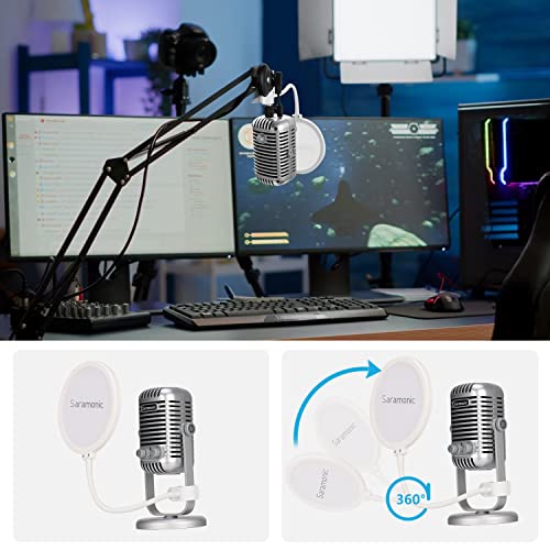 Saramonic Xmic Z5 Usb Condenser Microphone Desktop With Pop Filter & Thread Adapter For Pc, Mac, Gaming, Recording, Streaming, Podcasting, Studio Computer Mic With Noise Cancelling, 2 Pickup Patterns #TOP6