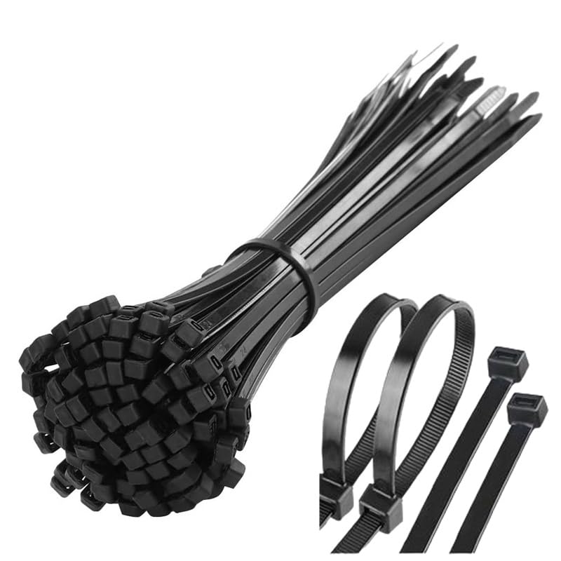 HS Fascette Riutilizzabili In Nylon 20,3 Cm – 100 Pezzi Nere Per Gestione Cavi E Fissaggi