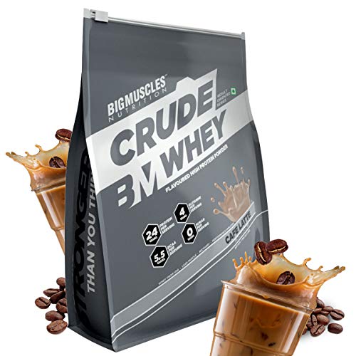 Image of Bigmuscles Nutrition Combo: Crude Whey - 1 kg (Rich Chocolate), 24g Protein and Crude Whey - 1 kg (Cafe Latte), 24g Protein