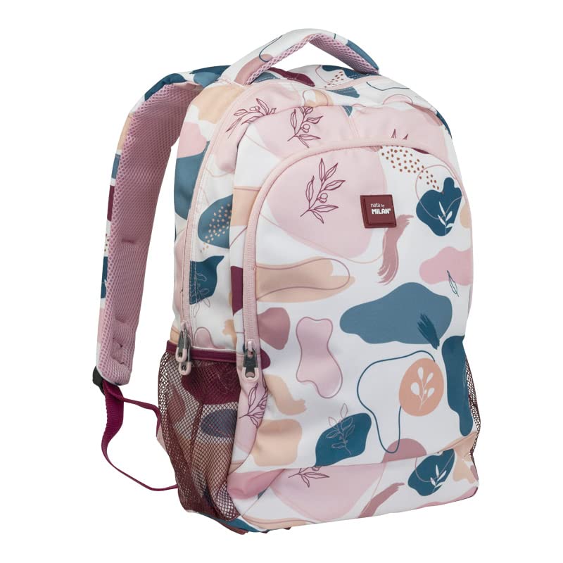 MILAN Mochila Escolar 2 Cremalleras (21 l) Slow, Rosa MILAN, 624601SLW