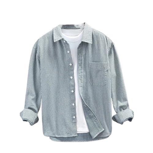 Chemise pour Homme WOLONG Rayé Coupe Lâche Coton Confort