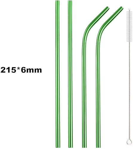 Miniatura 2 de JASHII Juego de 2 pajitas de metal portátiles reutilizables de acero inoxidable ecológicas con bolsa de tela de viaje