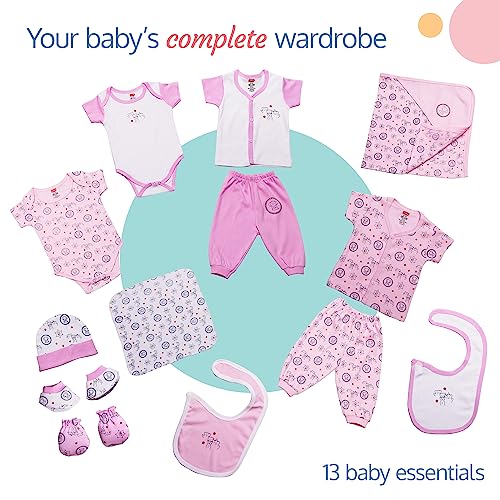 Image of Baby Boys & Girls Cotton Baby Giftset Multicolor pack of 13