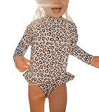 MERSARIPHY Toddler Baby Girl One-Piece Swimsuit Long Sleeve Swimsuit Girls Bathing Suit Rash Guard (