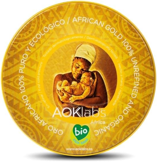 AOKlabs - Oro Africano | SIN REFINAR, PURO, ECOLÓGICO | Manteca de Karité 100% Natural | HIDRATANTE Y REGENERATIVO | Cuidado Integral Piel | CARA CUERPO Y CABELLO | (100 ml (Paquete de 2)