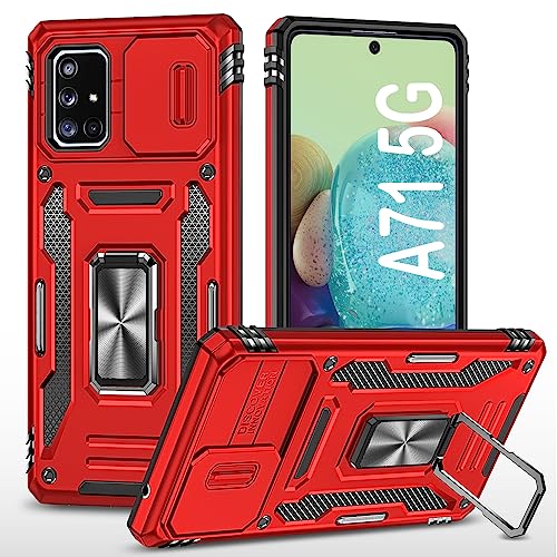 Coque Samsung Galaxy A71 5G béquille idéale pour voiture et streaming rouge