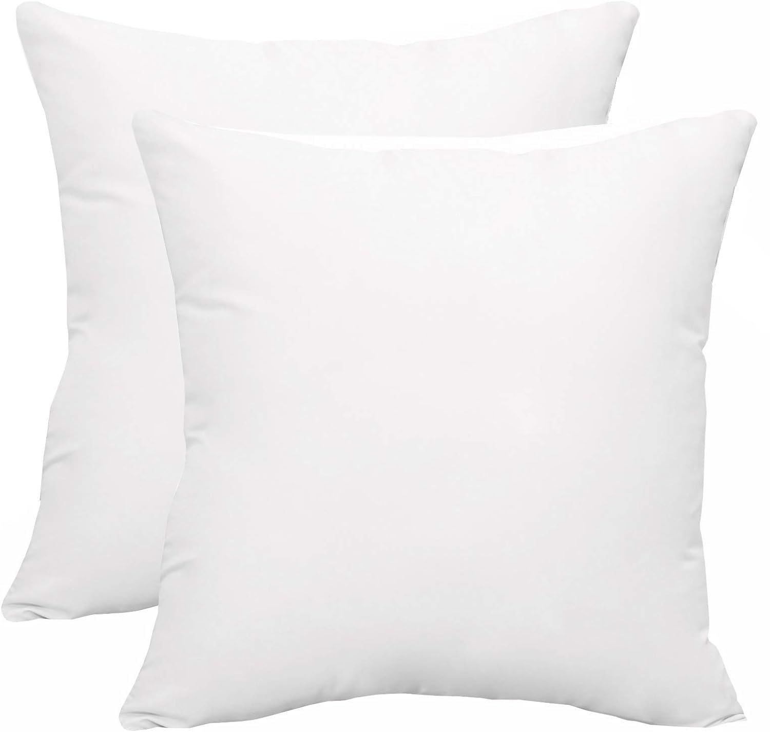 FOAMSUPA Hypoallergenic Square Cushion Fillers Hollow-fiber Pillow Sham Stuffer | Cushion Inner Pads Throw Pillow Inserts White (2, 12"x12" (31cm x 31cm))