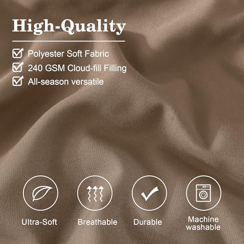 Image of Monbix King Size Comforter Set - 7 Pieces Bed in a Bag King, Raw Umber King Bedding Sets with Comforter, All Seasons Comforter Bed Set with Sheets, Pillowcases & Shams