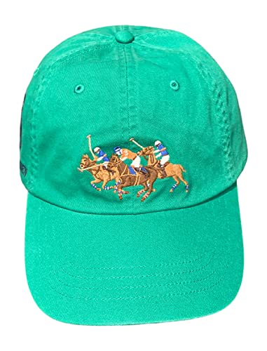 POLO RALPH LAUREN Men's Polo Match Baseball Cap Green Leather Strap