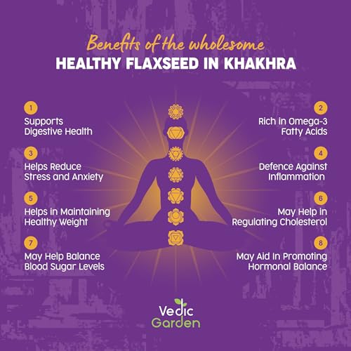 Image of Vedic Garden Multigrain Khakhra 4 Flavor Combo - Flaxseed, Oats, Quinoa, Ragi & Beetroot | 100% Roasted | No Palm Oil | High Protein & Fibre | Healthy Diet Snack for Weight Loss | Crispy Indian Namkeen - 2 Qty