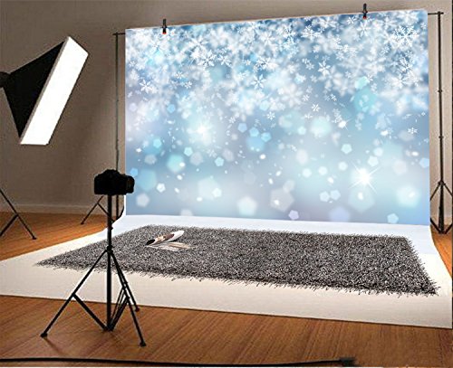 Fondo fotográfico de vinilo 7x5ft diseño copos de nieve miniatura 2