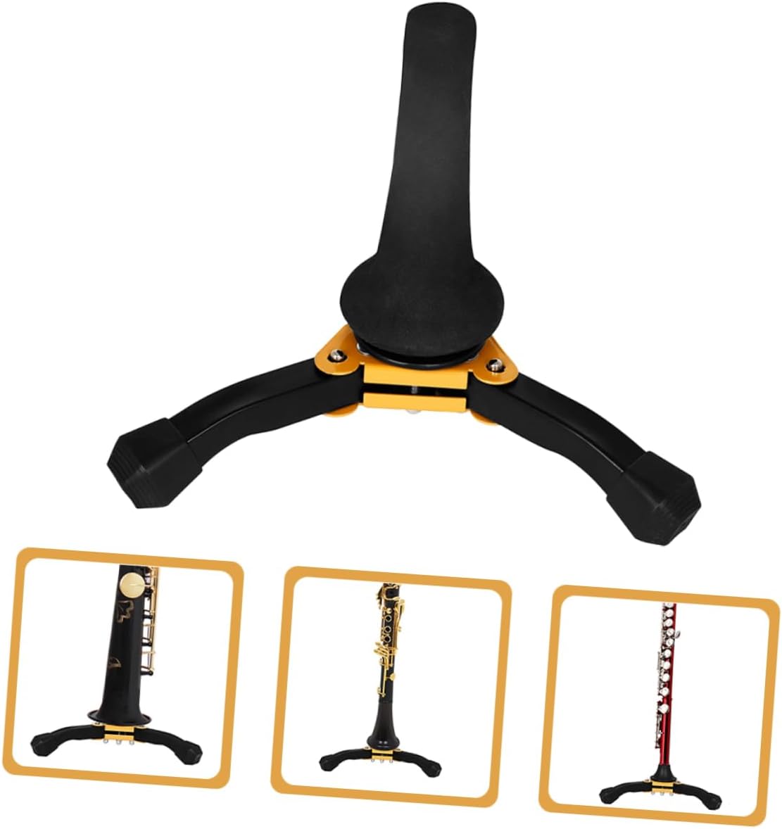 Mikinona Saxophone Stand Alto Sax Stand Clarinet Folding for Wind Instruments Portable Clarinet Support Holder