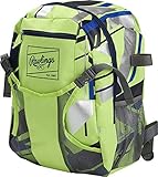Rawlings Boys' Tee Ball Backpack, Neon Green, Youth