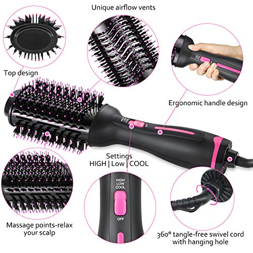 image for BEAUTIKEN Hair Dryer Brush,Hair Dryer & Volumizer Hot Air Styler Brush