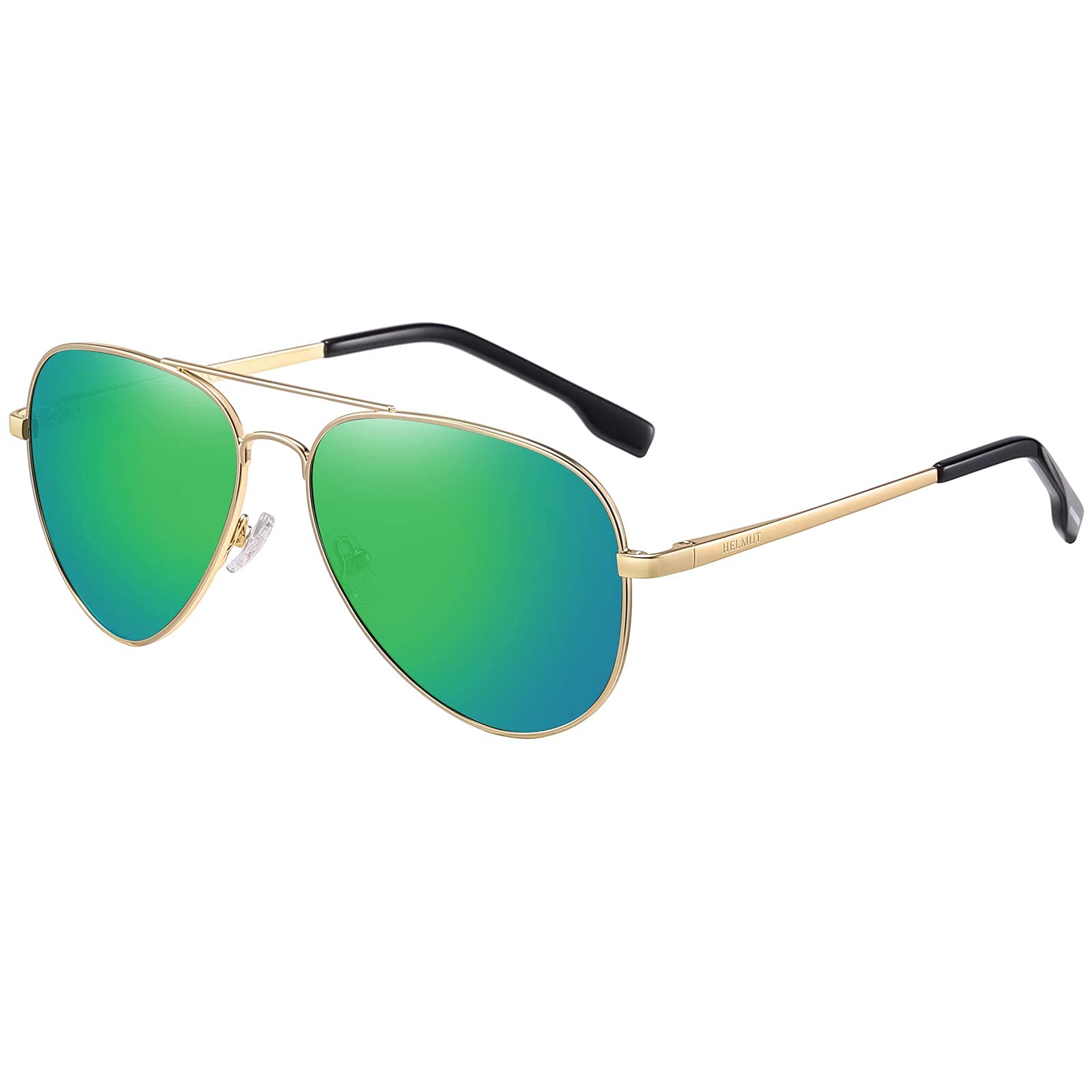 H HELMUT JUST Gafas de Sol para Hombre y Mujer Aviador Polarizadas Piloto Espejo para Conducir