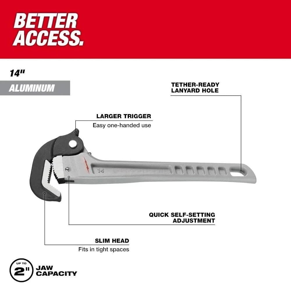 48-22-7414 Pipe Wrench fits for Milwaukee 14" Aluminum Self-Adjusting Pipe Wrench