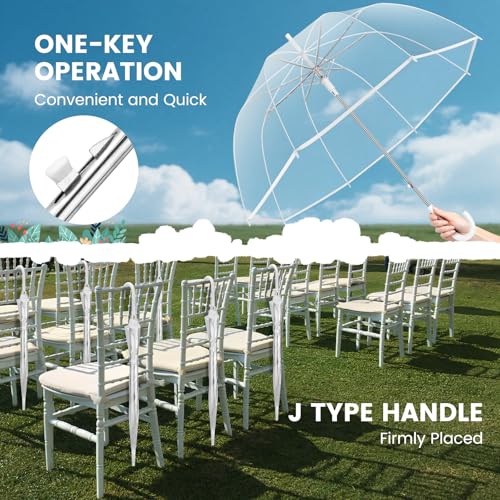 Clear Bubble Umbrella Wedding, High-Visibility Transparent Rain Umbrellas Bulk, Windproof Large Clear Umbrella, Firm and Durable, Dome Umbrellas for Wedding Bride Groom Photography Golf Outdoor4