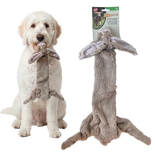 SPOT Skinneeez Rabbit 22 Inch Stuffing-Free Plush Dog Toy with Dual Squeakers – Long Interactive Chew Toy for Medium and Large Dogs – Mess-Free Play for Light & Moderate Chewers
