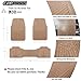 CAR PASS Rubber Car Mats,Car Floor Mats All Weather, Waterproof Trim-to Fit Automotive Floor Mats for Cars Trucks SUV,Anti-Slip Easy Clean, Heavy Duty Car Mats Full Set 3-Piece,All Beige