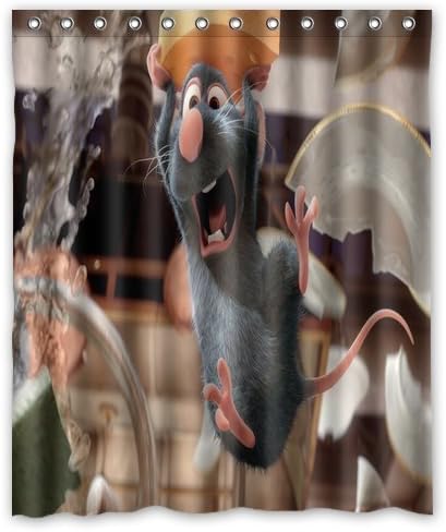 Unique Style Ratatouille america Shower Curtain Stylish/drapery/panels/treatment Waterproof Polyester Fabric Bathroom Decor 60" x 72"- Standard Modern Home Decor