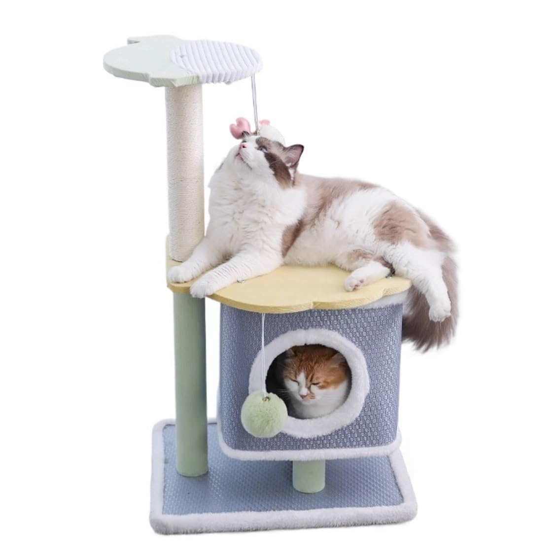 Alberi per Gatti Simpatico Tiragraffi per Gatti da Interno con Mensola per Multistrato A Torre per Albero Gatti Interno(50 * 42 * 84cm)
