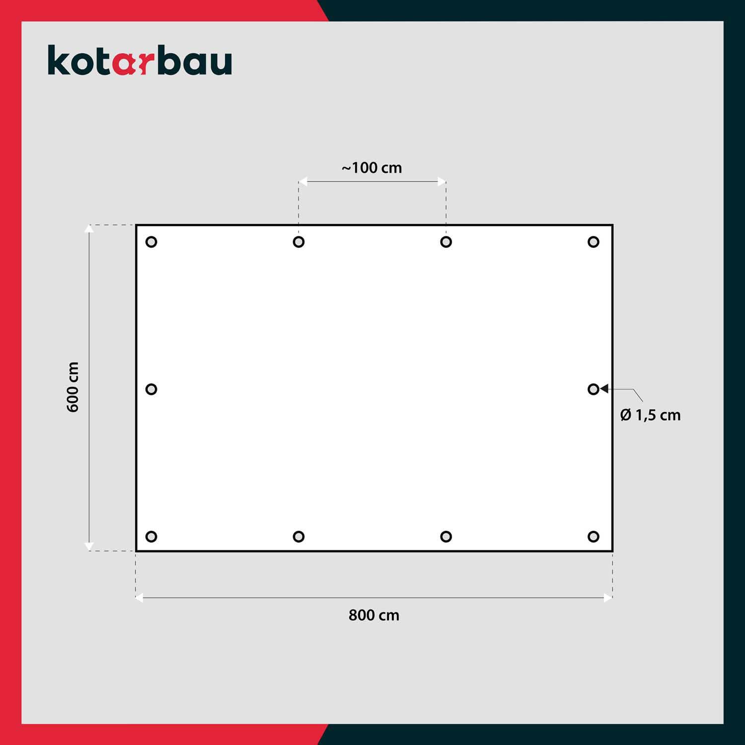 KOTARBAU® Lona Impermeable Exterior - Polietileno - 6x8 m - Azul - 75 g/m2 - Lona Suelo Piscina - Cubierta Reforzada con Ojales - Cubierta de Protección para Jardín - Resistente - Universal