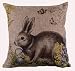 Cotton Linen Square Decorative Throw Pillow Case Cushion Cover Happy Easter Retro Smile Rabbit Color Egg and Butterflies 18 "X18 " (1)