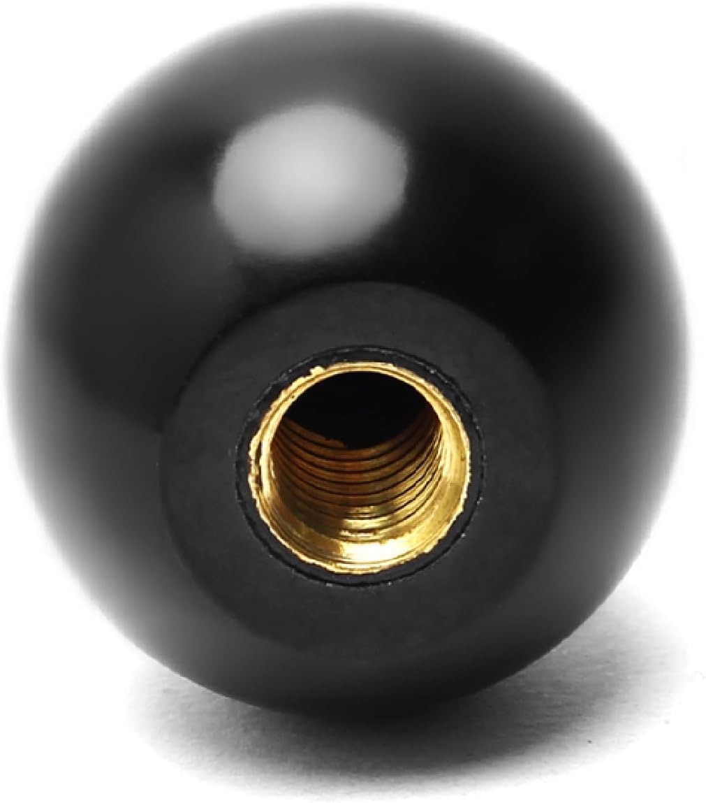 5Pcs 3/8"-16 Threaded Ball Knobs,1 3/8" Dia Ball Knob Female, 5/8" Thread Depth, 1/16" Thread Pitch, 2/5" Thread Dia Female Thread, Bakelite Handle Thermoset Ball Knob Lawn Mowers Black