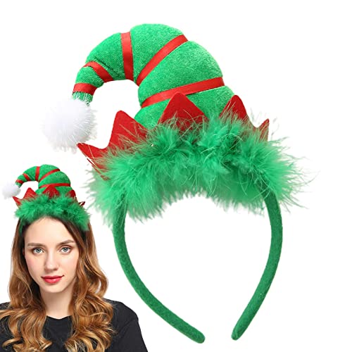 Tiara Natal - Tiara elfo com tema Natal,Faixas cabelo brilhantes com tema Natal para acessórios fest