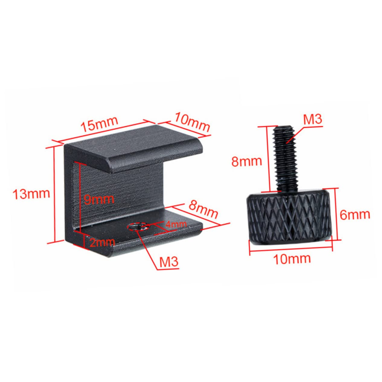 ULTECHNOVO 40 Stk Druckerclip Bettklemme für 3D-Drucker Bettclip für 3D-Drucker Druckbefestigungsklammern Glasbett-Stabilclip Heißbett-Glasklemme Glasklemme für 3D-Drucker Aluminiumlegierung