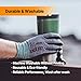 DEX FIT Nitrile Work Gloves FN330, 12 Pairs, 3D-Comfort Stretchy Fit, Firm Grip, Thin & Lightweight, Touch-Screen Compatible, Durable, Breathable & Cool, Machine Washable; Black Grey M (8)