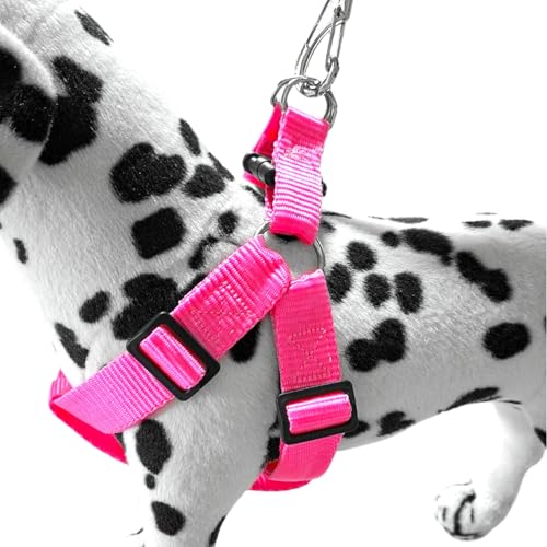 Coleira Peitoral Americano Para Cachorros Médio Grande Ajustável (Rosa, G (30mm))
