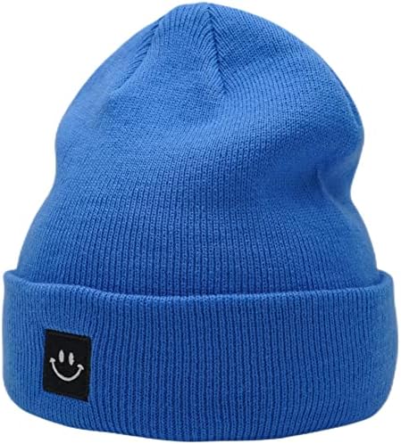 Vashion Knit Cuffed Beanie Hat for Men Women Blue Beanie