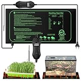 GOEDCH Tappetino riscaldante per piante: tappetino riscaldante per piantine, tappetino riscaldante per piantine, 10" x 20,75" con regolatore termostatico per piante e piantine germinazione, cuscino