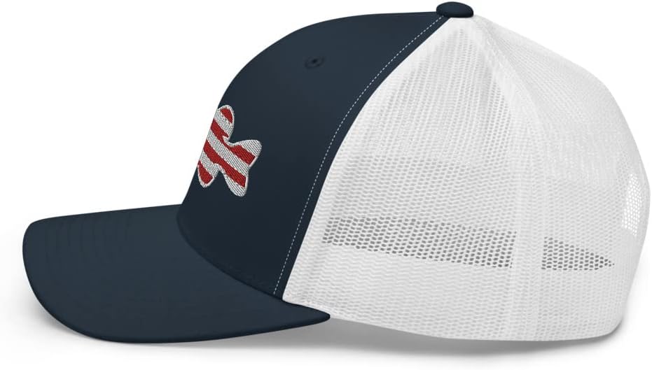 Gunner Gear Fishing Hat Bass Fish American Flag Embroidered Snapback Trucker Hat