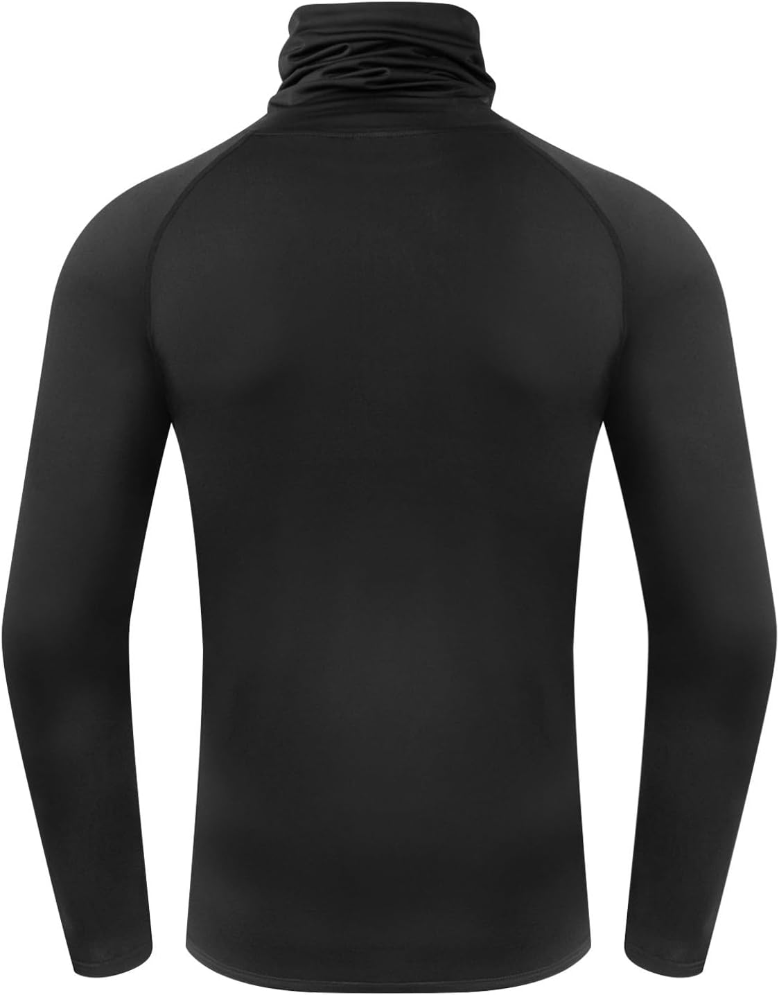Thermal Shirt with Face Mask for Men Mock Turtleneck Gaiter-Neck Protection Running Athletic Base Layer for Fitness - Image 5